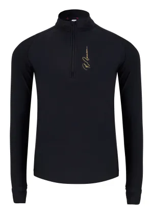 Adults Half Zip Baselayer -  Long Sleeve Black Signature