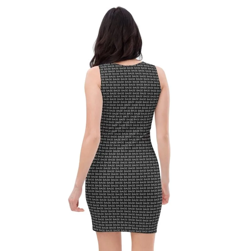 Base Apparel Monogram Bodycon Dress - Black