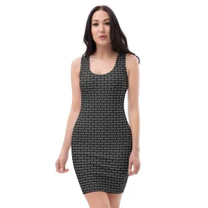 Base Apparel Monogram Bodycon Dress - Black