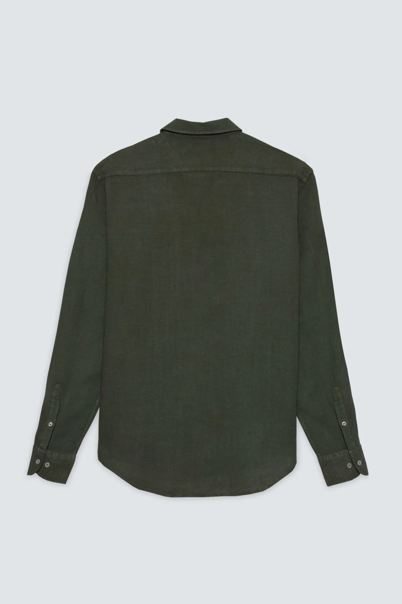 basic linen shirt military green