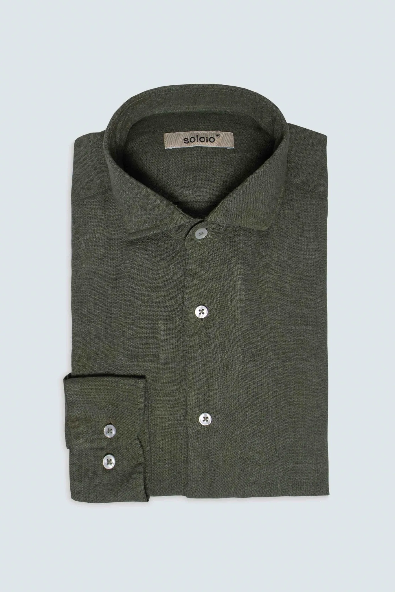 basic linen shirt military green