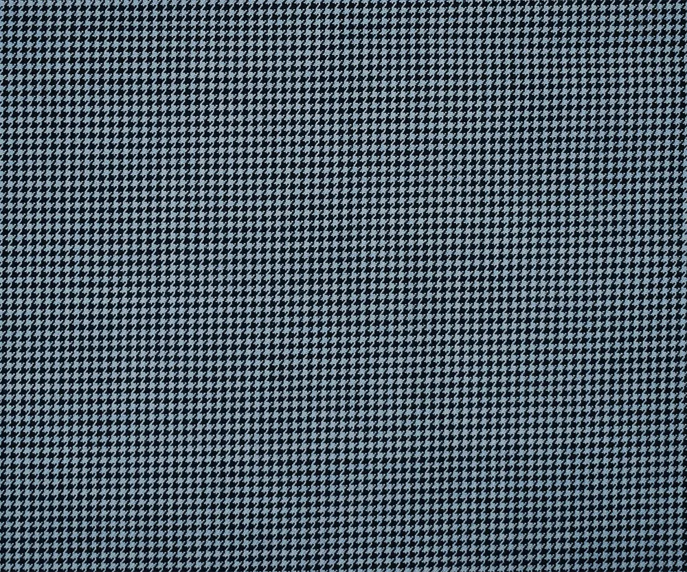 Black-Light Blue Wool-Polyester Houndstooth Woven Suiting Fabric