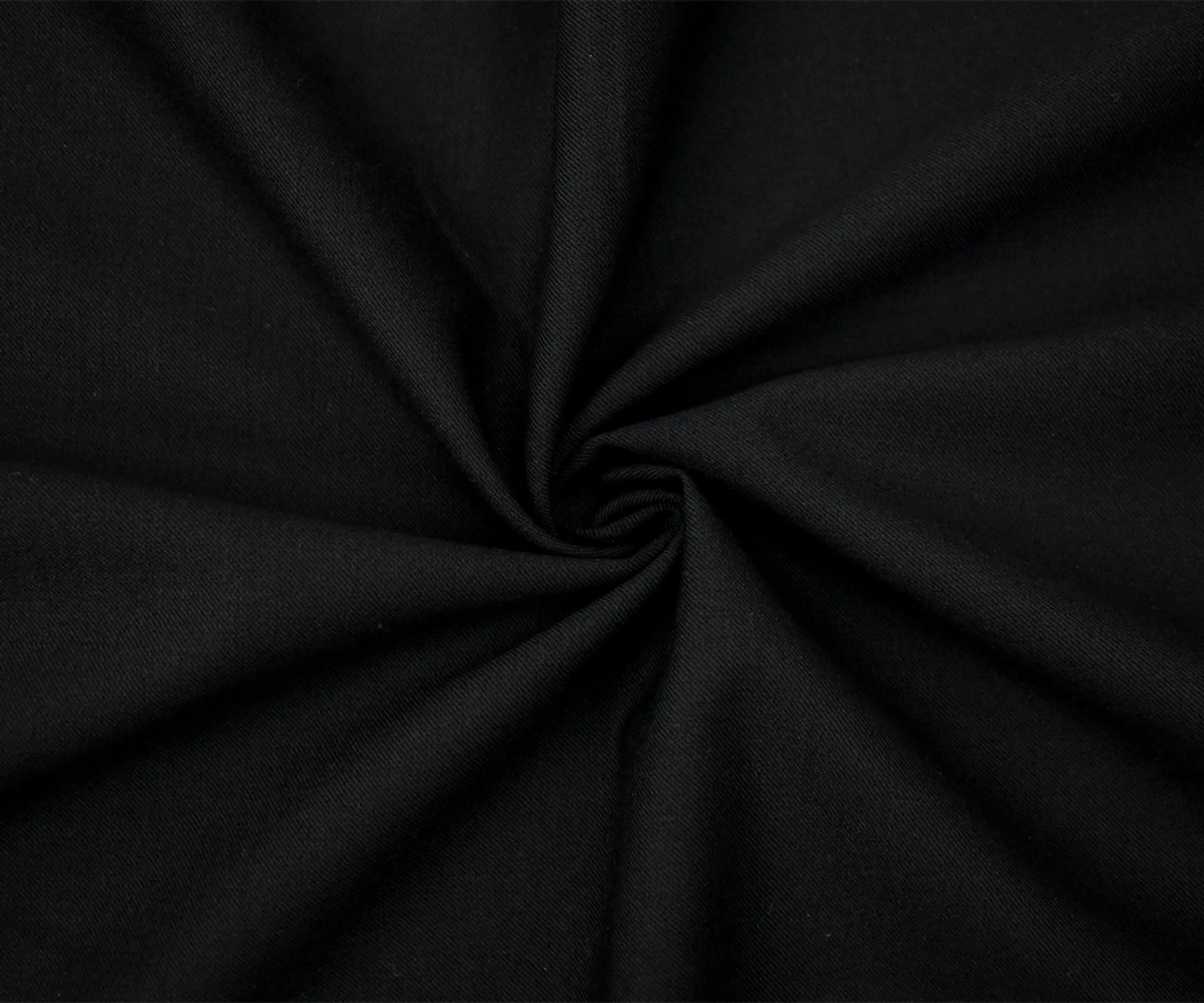 Black Wool Blend Solid Twill Woven Suiting Fabric