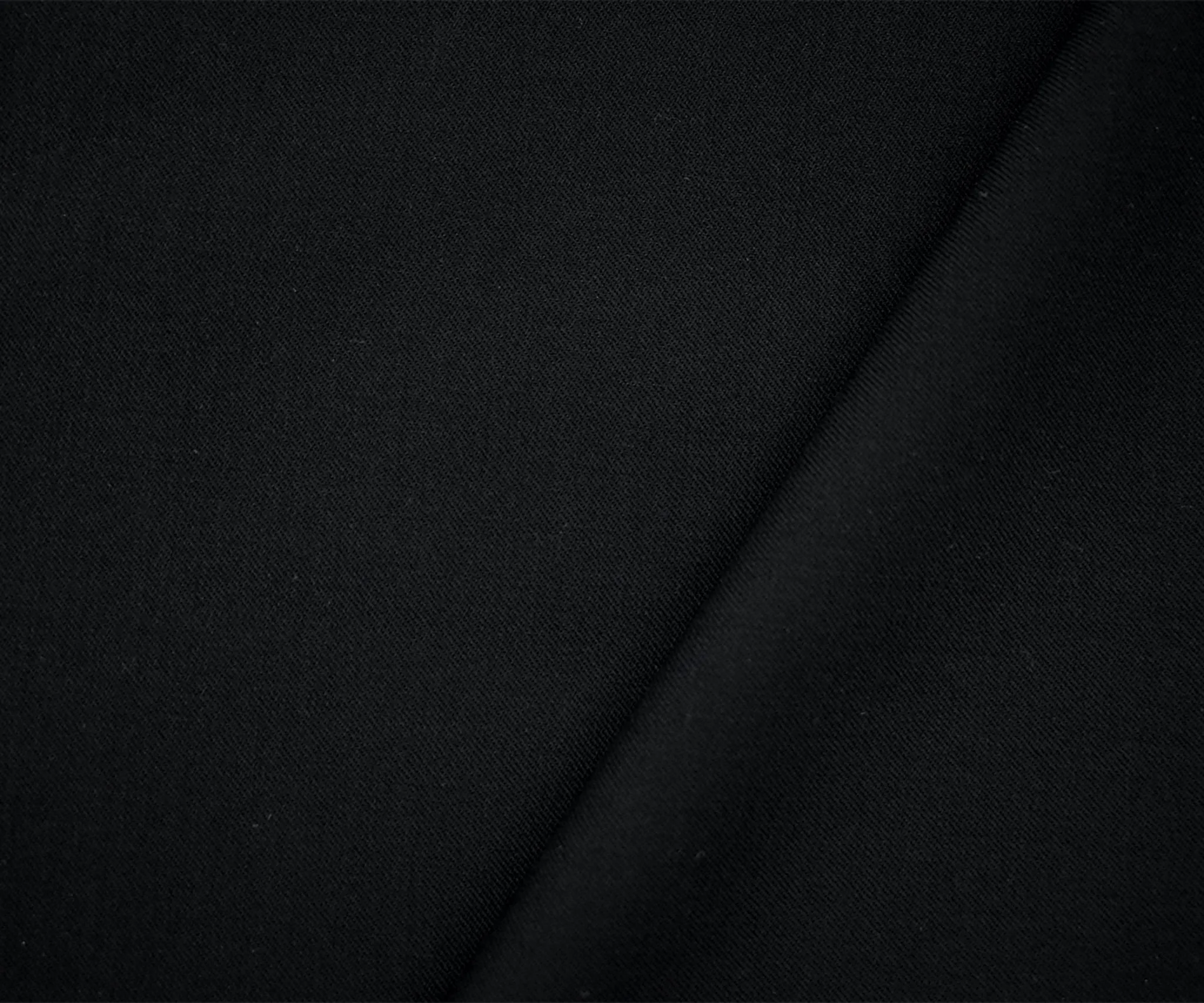 Black Wool Blend Solid Twill Woven Suiting Fabric