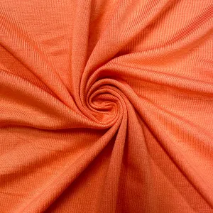 Bright Orange Solid Rayon Spandex Jersey Knit Fabric