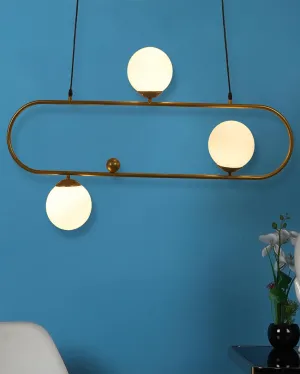 Cluster 3 Lights Gold Finish Doom Glass Ceiling Lamp