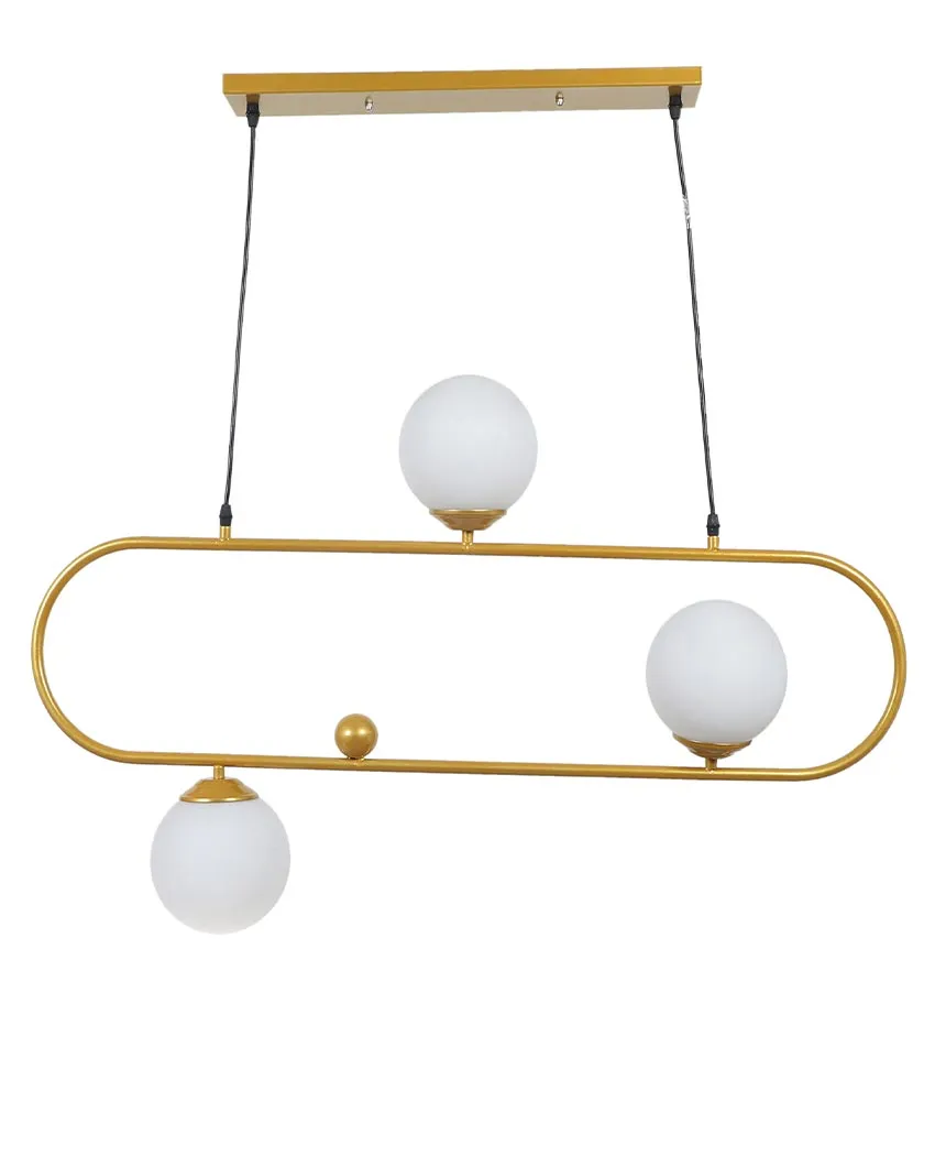 Cluster 3 Lights Gold Finish Doom Glass Ceiling Lamp