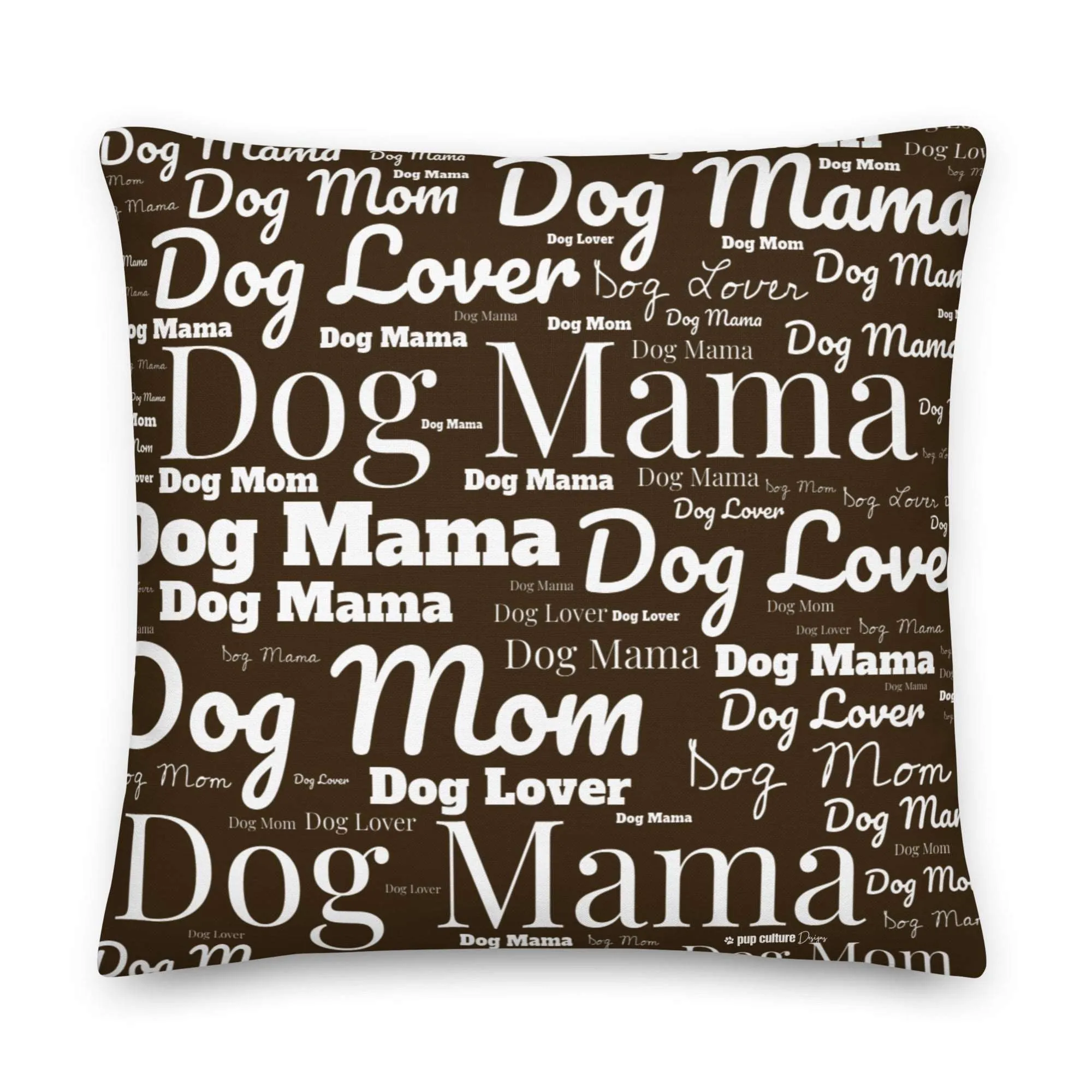 Dog Lover, Dog Mom, Dog Mama Pride Word Art Premium Throw Pillow