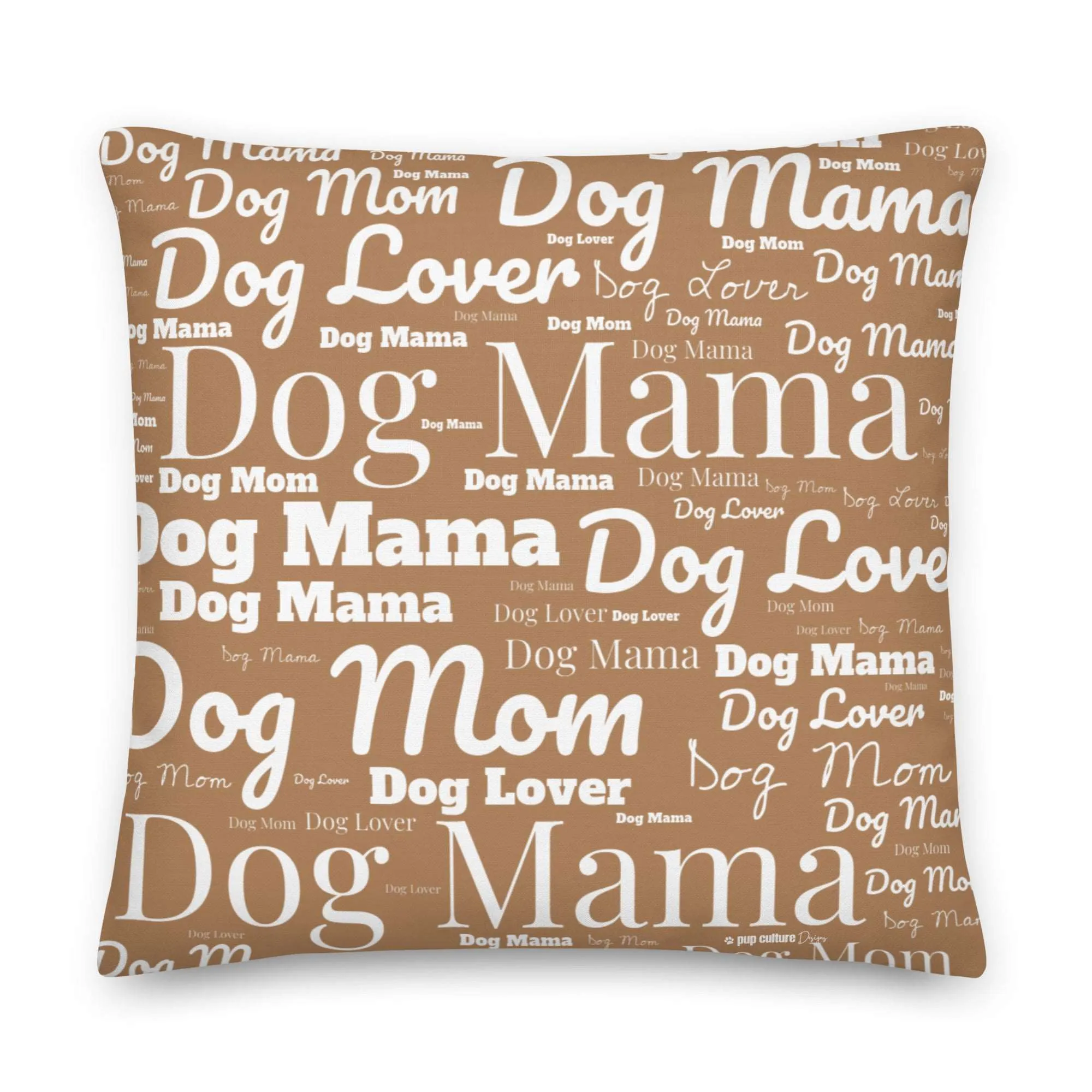 Dog Lover, Dog Mom, Dog Mama Pride Word Art Premium Throw Pillow