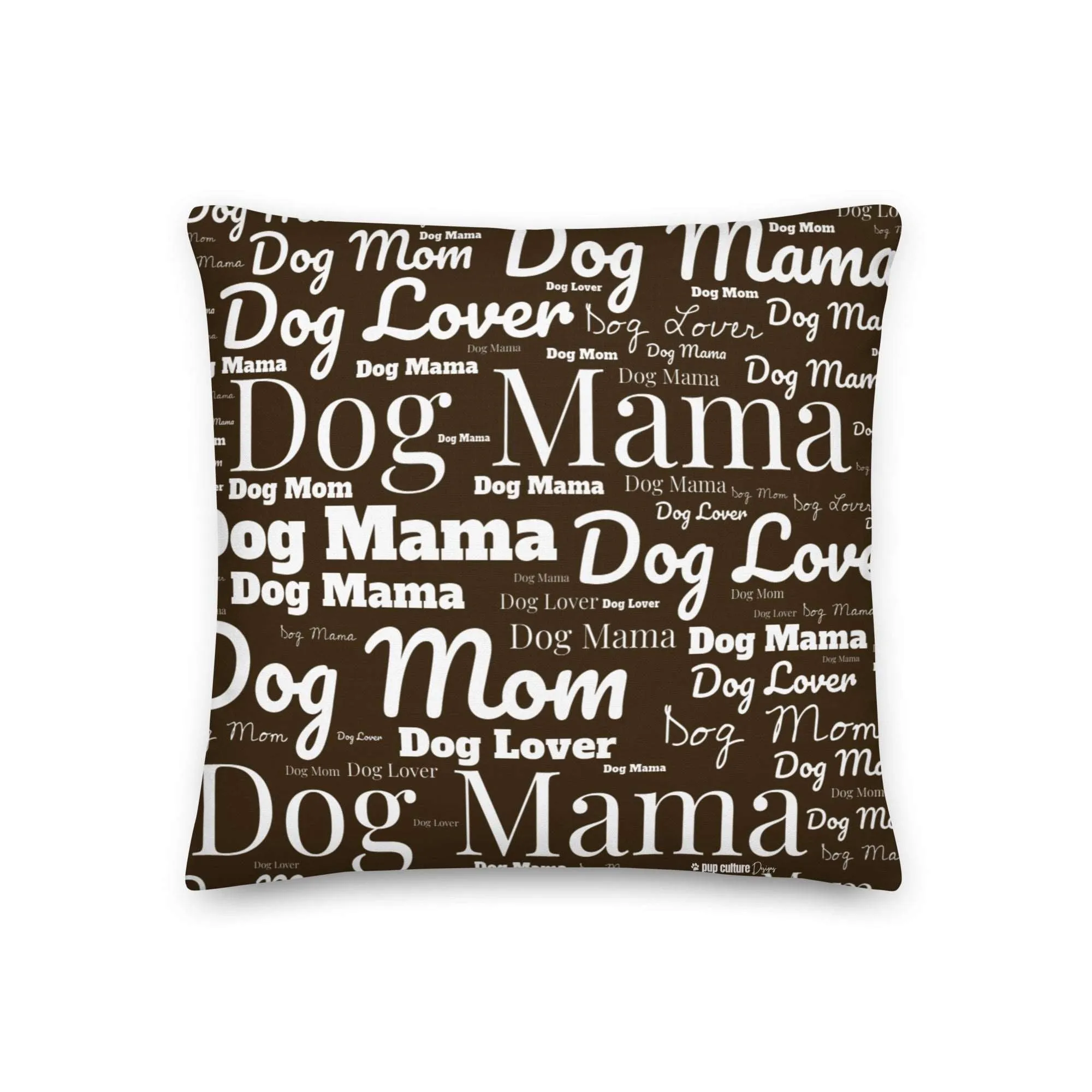 Dog Lover, Dog Mom, Dog Mama Pride Word Art Premium Throw Pillow