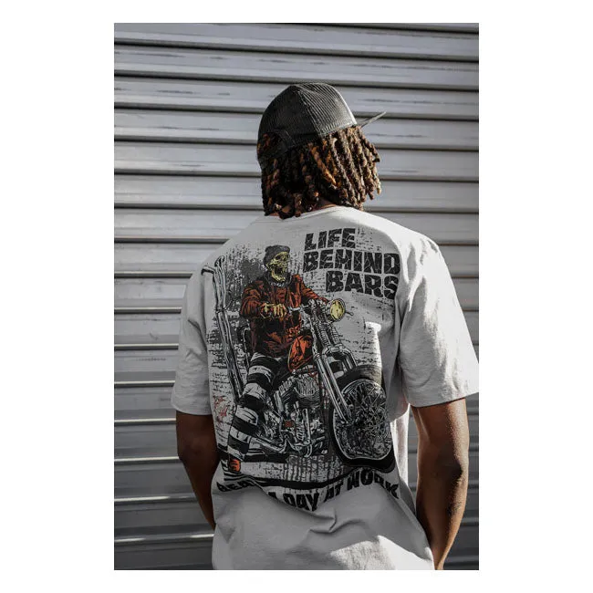 Down-N-Out Life Behind Bars T-Shirt Grey