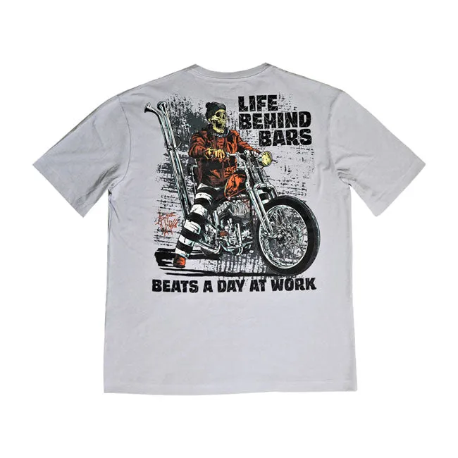 Down-N-Out Life Behind Bars T-Shirt Grey