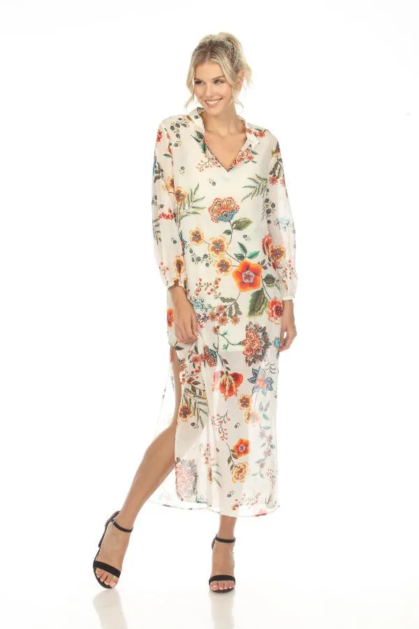 Johnny Was Ardella Puff Sleeve Swim Cover-Up Maxi Dress Plus Size CSW3823BM