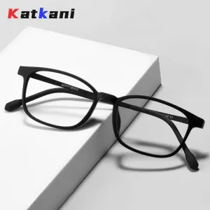 KatKani Unisex Full Rim Small Square Rubber Tr 90 Titanium Eyeglasses 9831xp