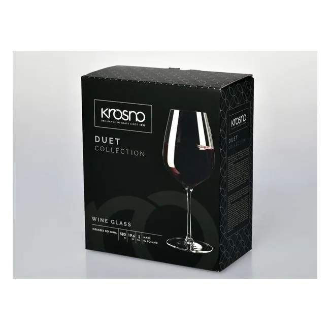 Krosno Duet Wine Glass 580ML Set of 2 Gift Boxed KR0341