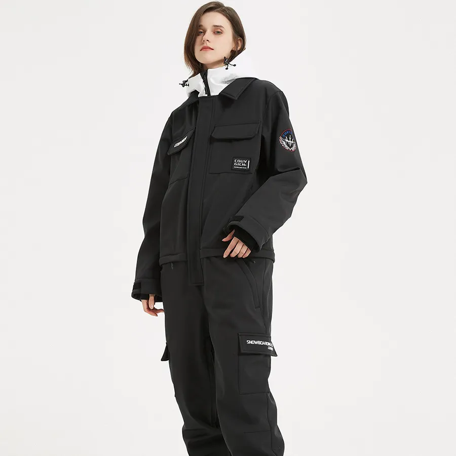 Loose Fit One-piece Ski Suits Insulated Snow Jumpsuits