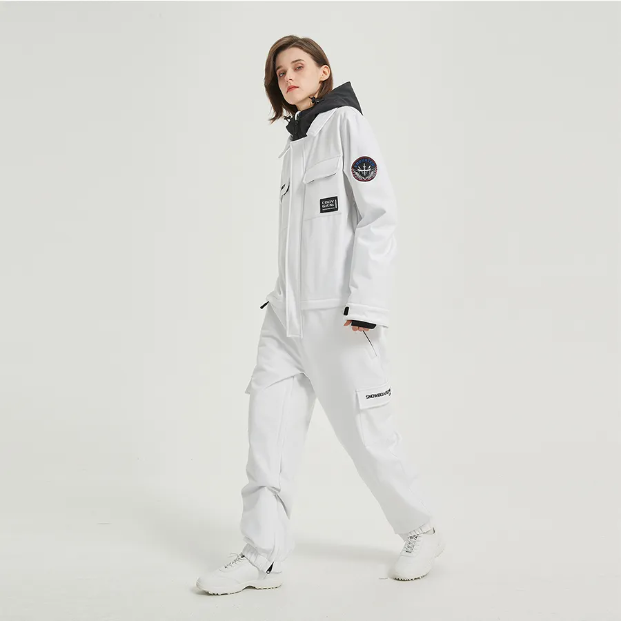 Loose Fit One-piece Ski Suits Insulated Snow Jumpsuits