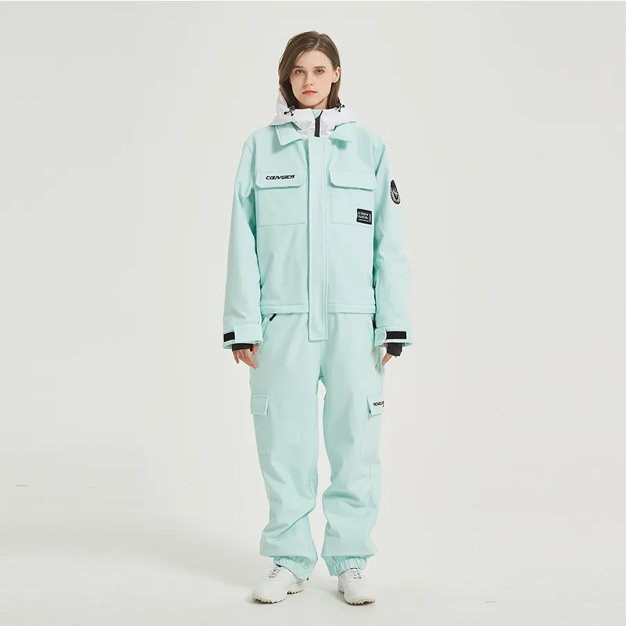 Loose Fit One-piece Ski Suits Insulated Snow Jumpsuits