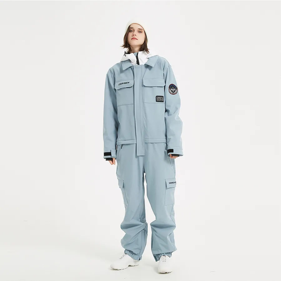 Loose Fit One-piece Ski Suits Insulated Snow Jumpsuits