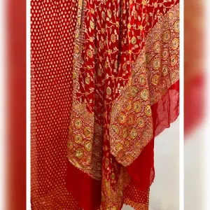 Luxurious Handwoven Dress Material in Red