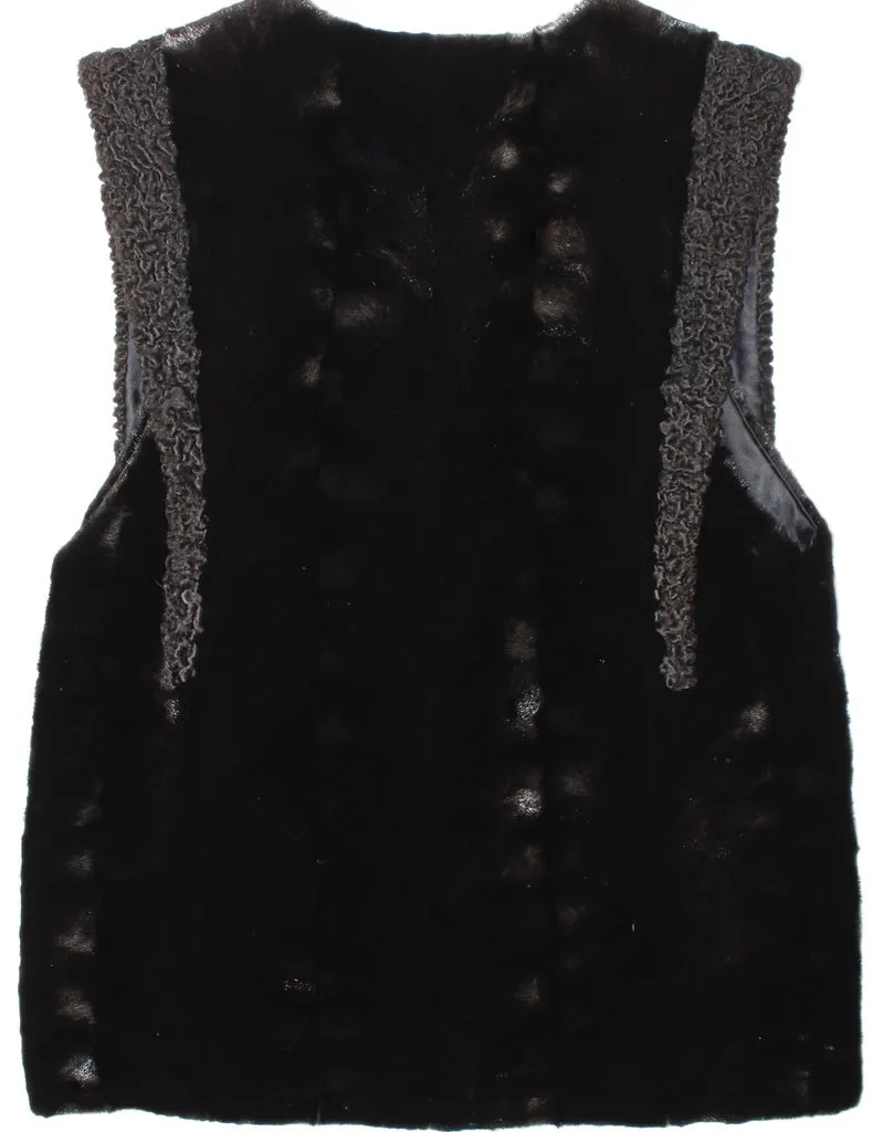 MEDIUM BLACK SHEARED MINK FUR & PERSIAN LAMB VEST