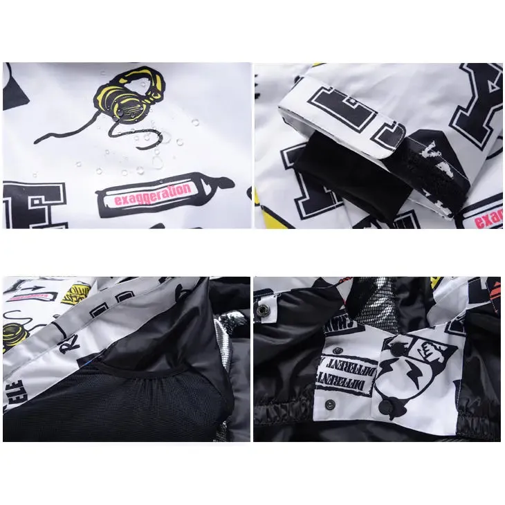 Men Graffiti Graphic Ski Jacket & Pants Set