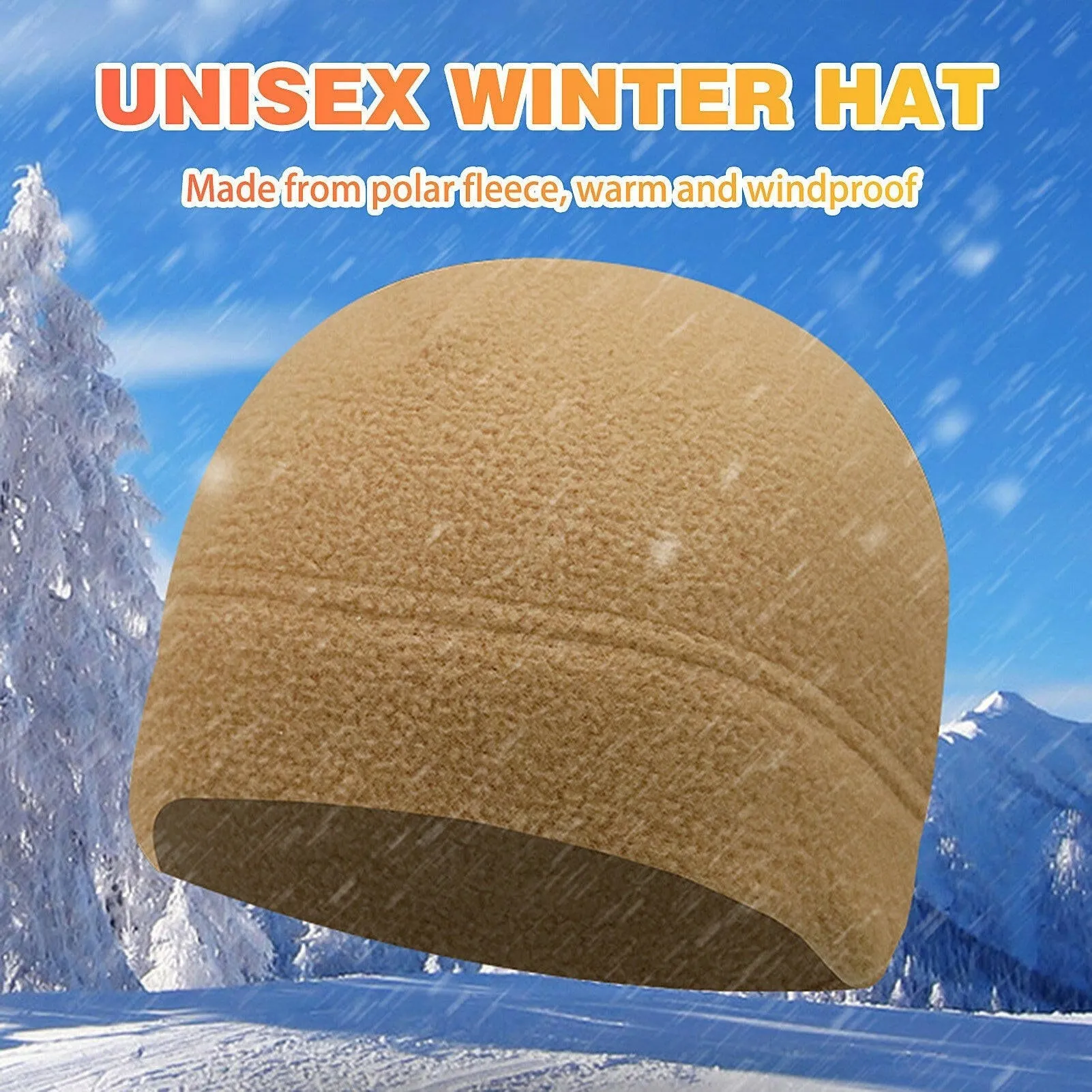 Men Women Winter Hat Polar Fleece Warm Thick Windproof Cycling Hiking Outdoor Beanie Skull Cap