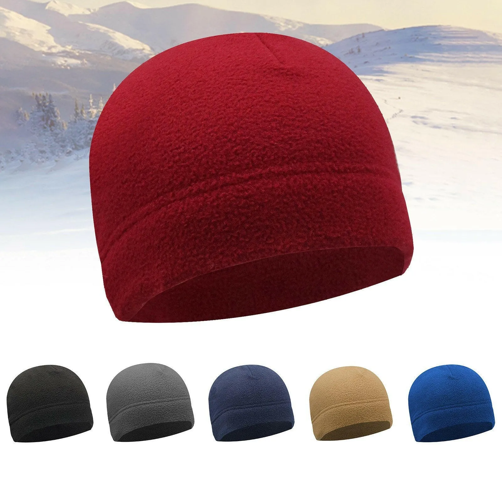 Men Women Winter Hat Polar Fleece Warm Thick Windproof Cycling Hiking Outdoor Beanie Skull Cap