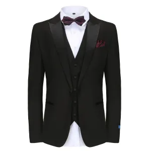 Men's Slim-Fit 3PC Satin Peak Lapel Tuxedo