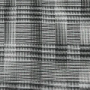 Nature Black-White-Green Glen Plaid Wool Polyester Woven Suiting Fabric