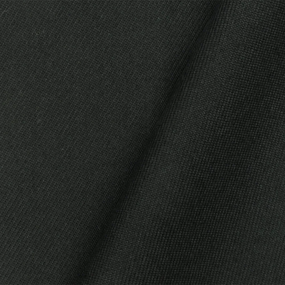 Official Black Solid Wool Blend Twill Suiting Woven Fabric