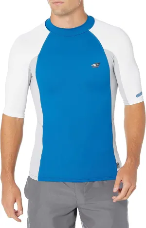 ONeill Premium Short Sleeve Lycra Rash Guard Ultra Blue/Cool Gray/White