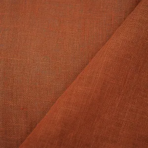 Orange Washed Semi-Sheer Solid Linen Woven Fabric