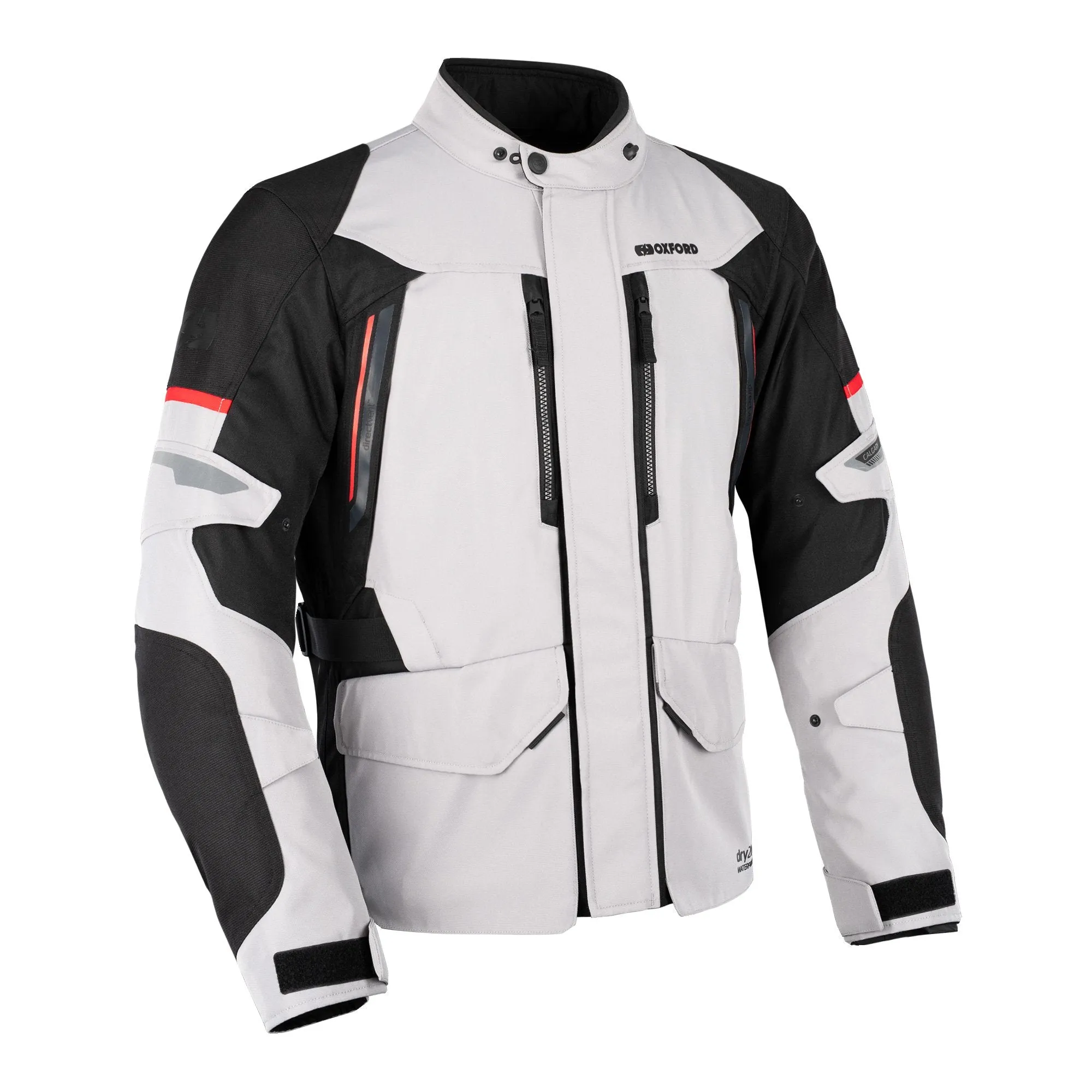 Oxford Calgary 2.0 D2D Mens Motorcycle Jacket Silver/Black