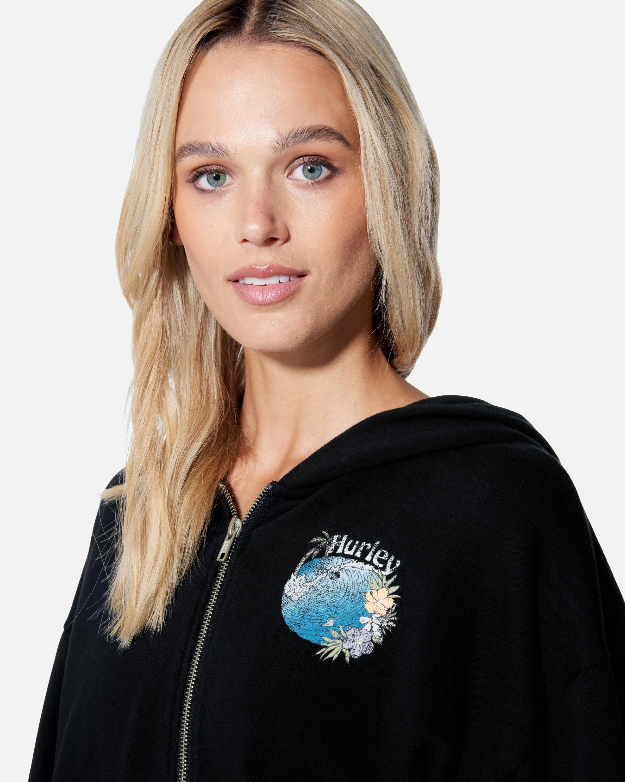 Protect The Sea Crop Zip Up Hoodie