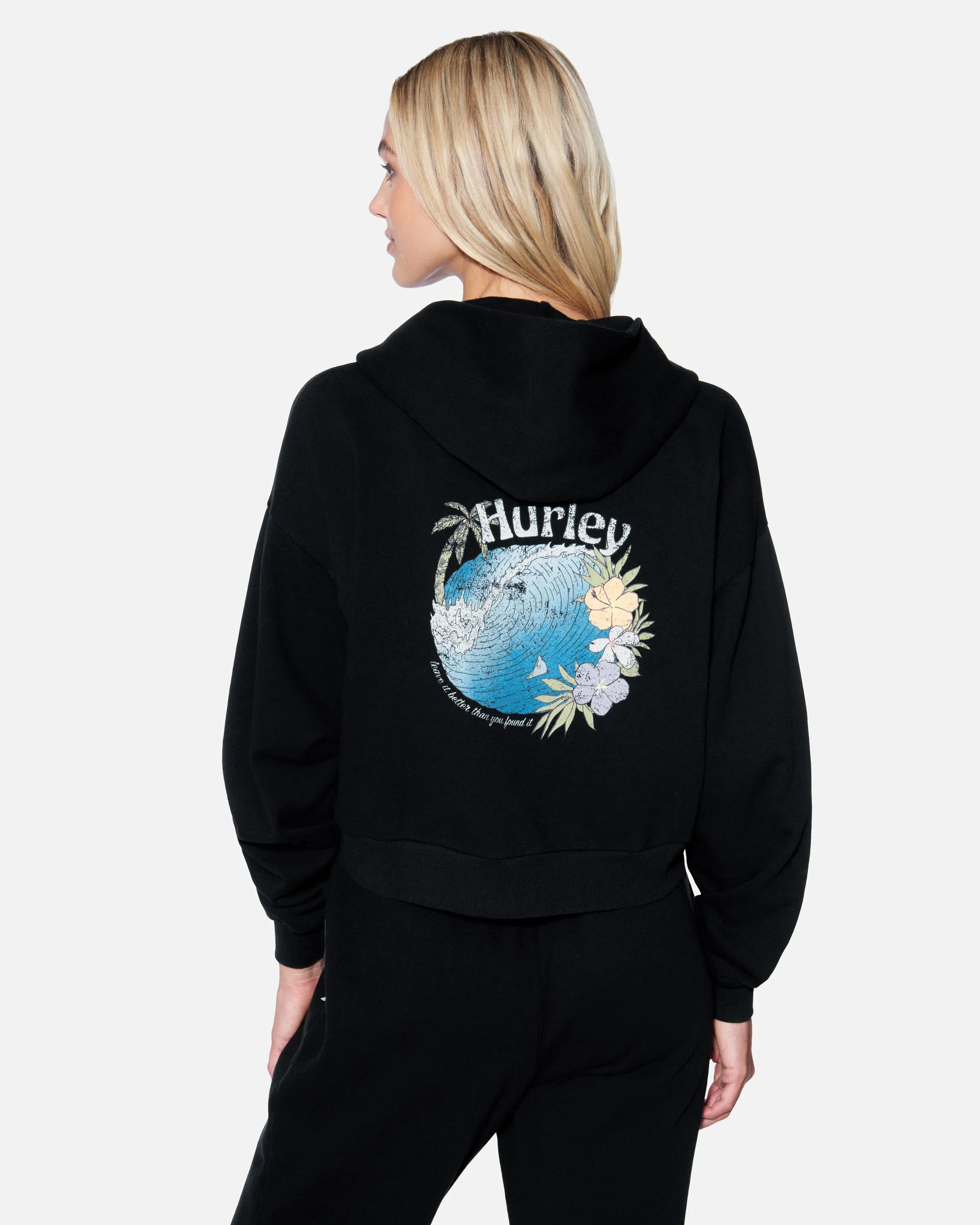 Protect The Sea Crop Zip Up Hoodie