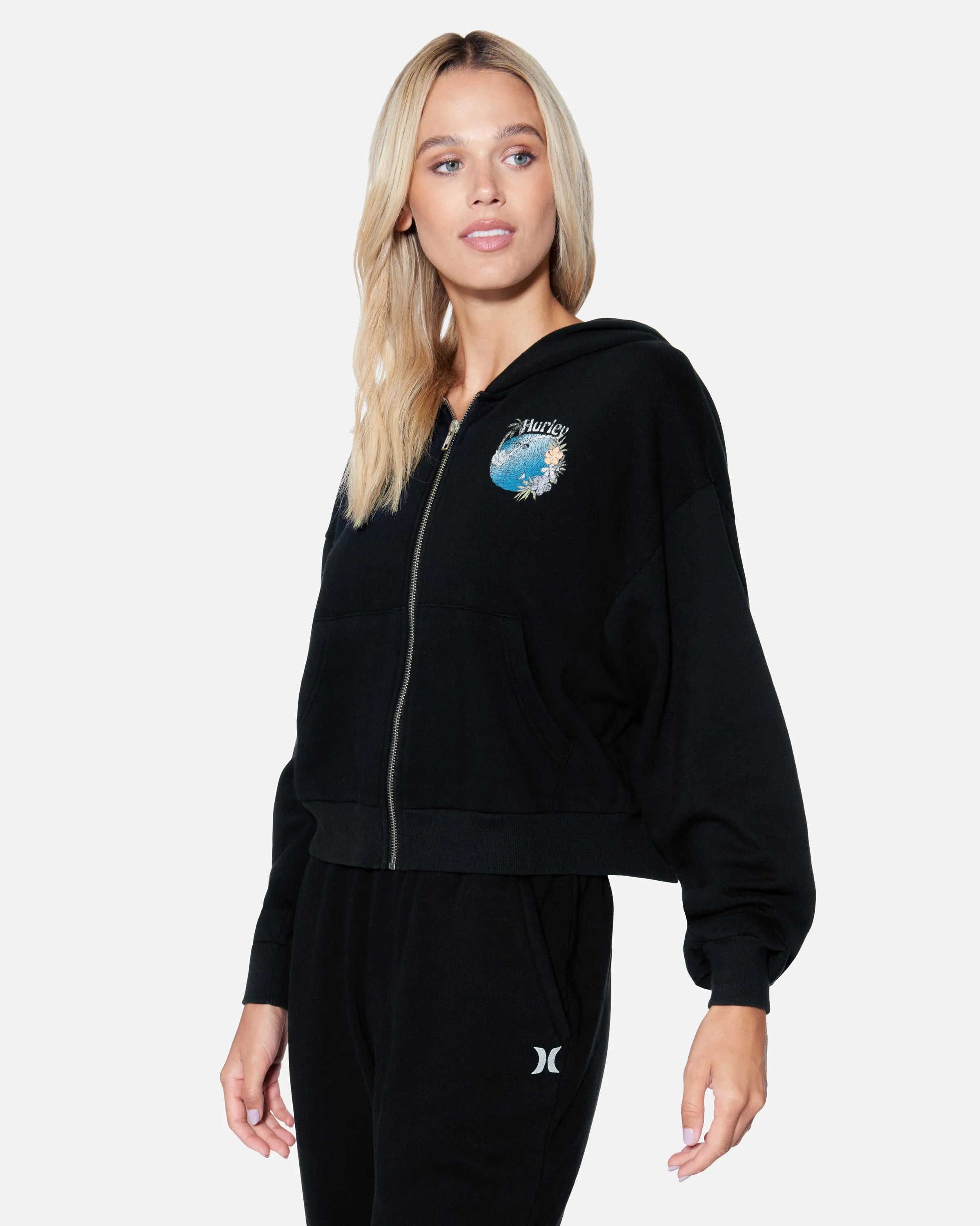 Protect The Sea Crop Zip Up Hoodie