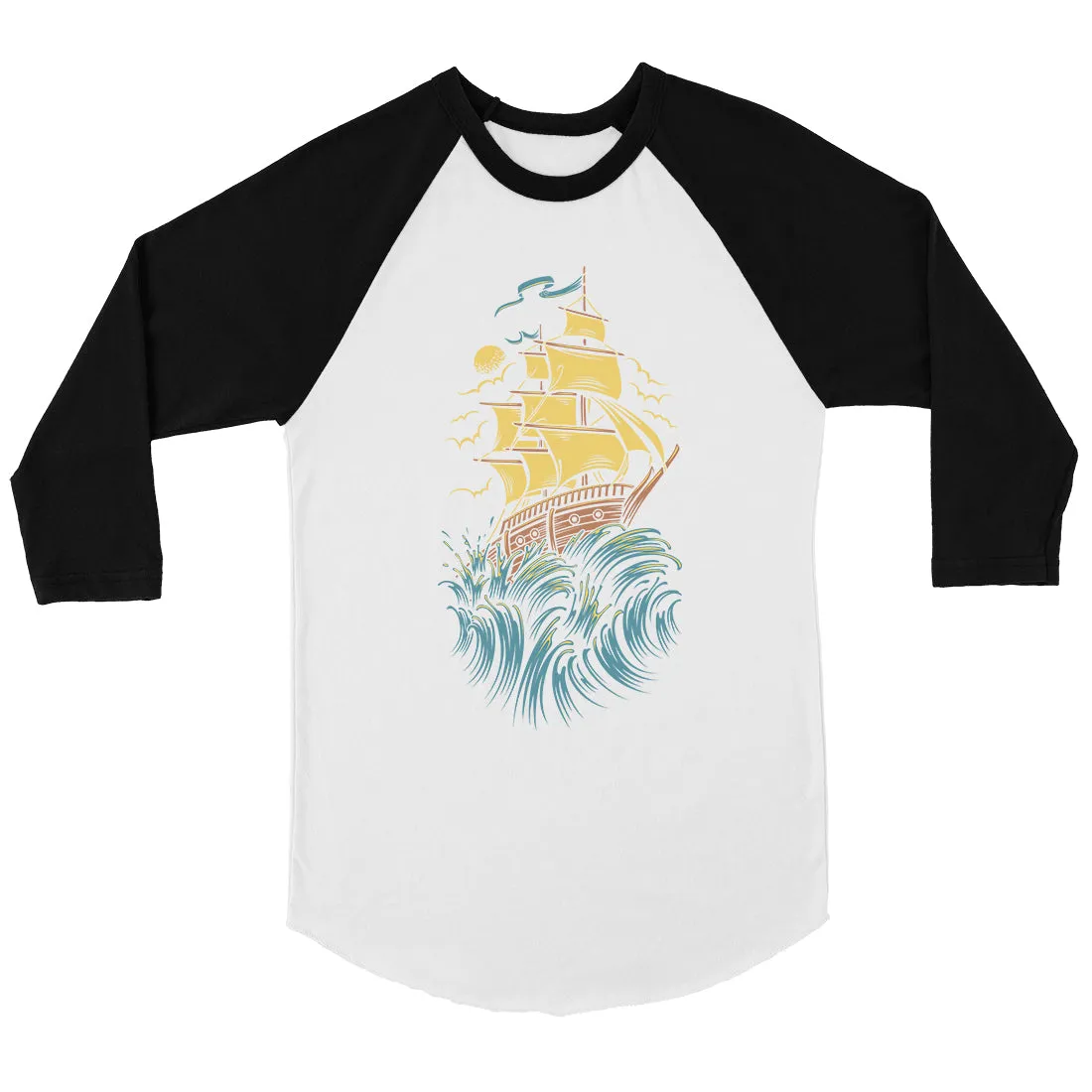 Sailing Boat Mens Baseball Shirt