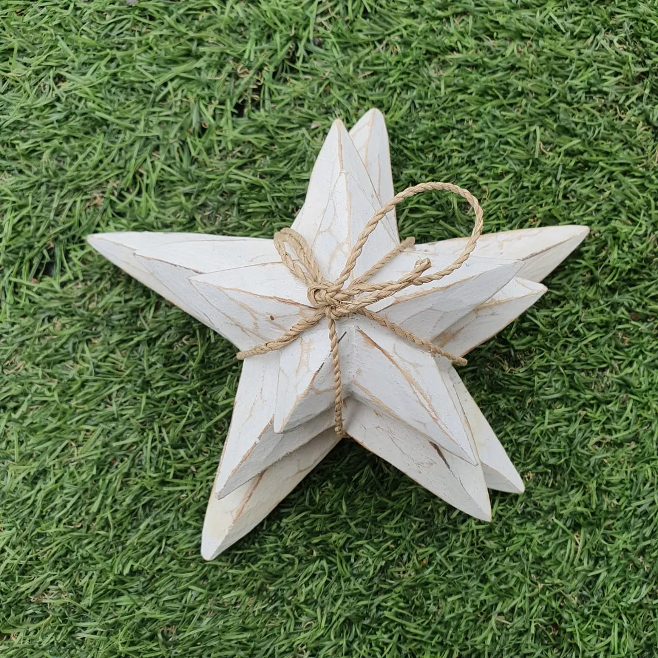 Set 3 Wooden Carved Star1