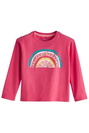 Toddler Coco Plum Everyday Long Sleeve Graphic T-Shirt | Radiant Coral Sweet Rainbow