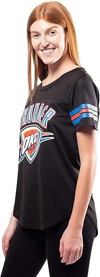 Ultra Game NBA Official Women's Soft Mesh T-Shirt, Oklahoma City Thunder, Black|Oklahoma City Thunder