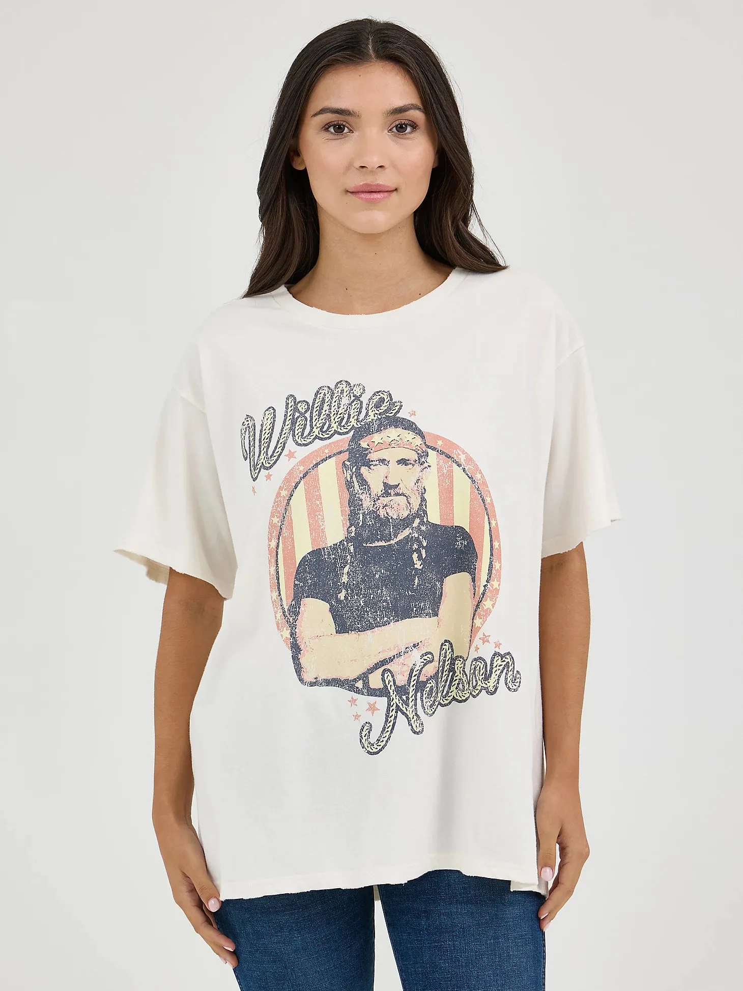 Women's Wrangler 112361042 Oversized Willie Nelson Tee Shirt