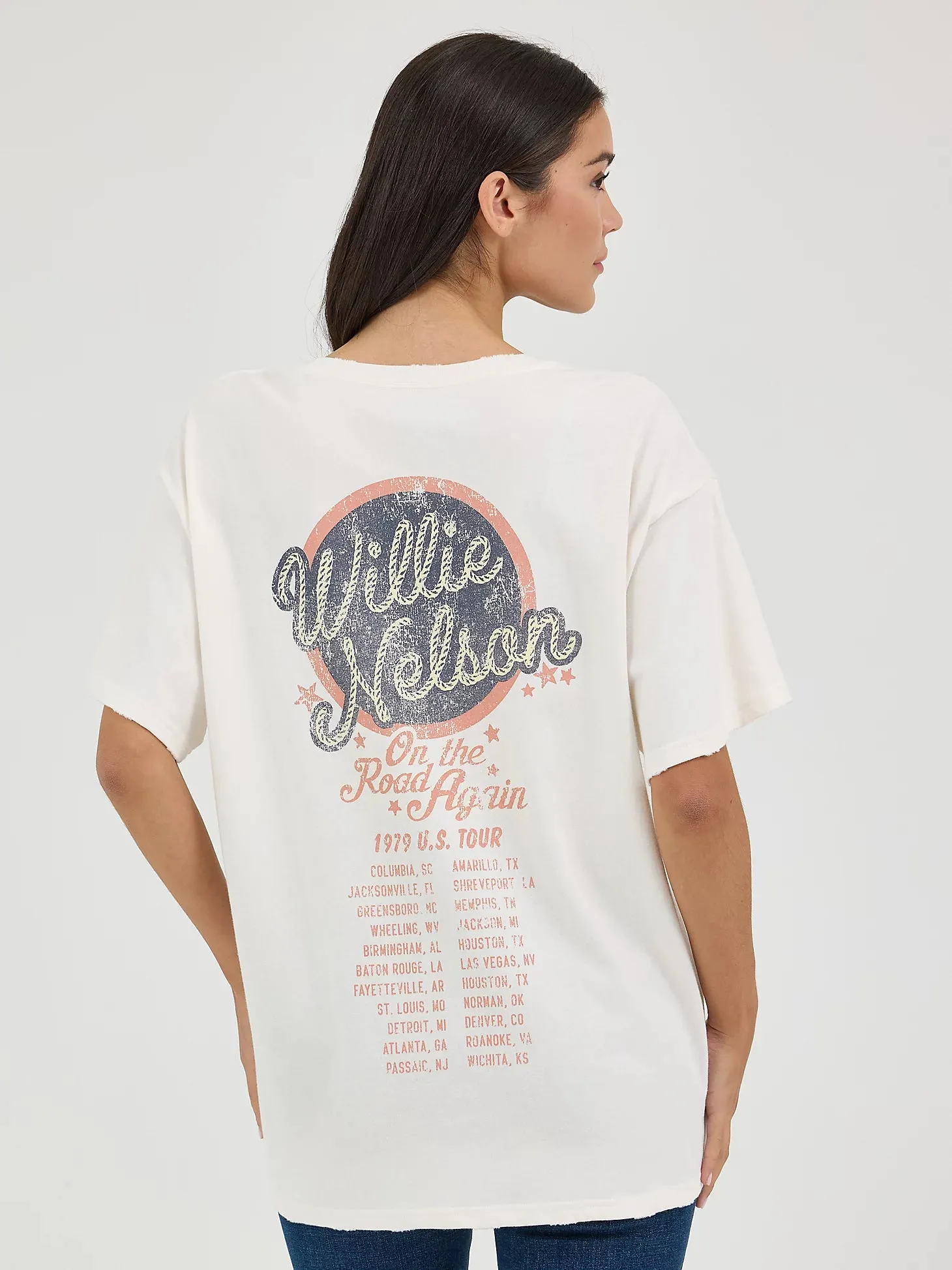 Women's Wrangler 112361042 Oversized Willie Nelson Tee Shirt